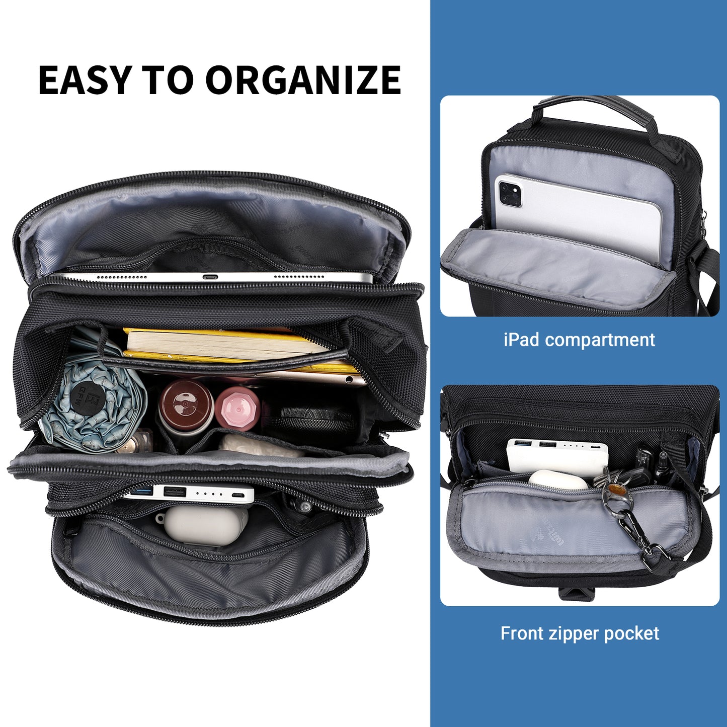 WITZMAN Crossbody Bags for Men Travel Shoulder Bag Lightweight Man Purse Small Casual Messenger Bag for Work Traveling (B699)