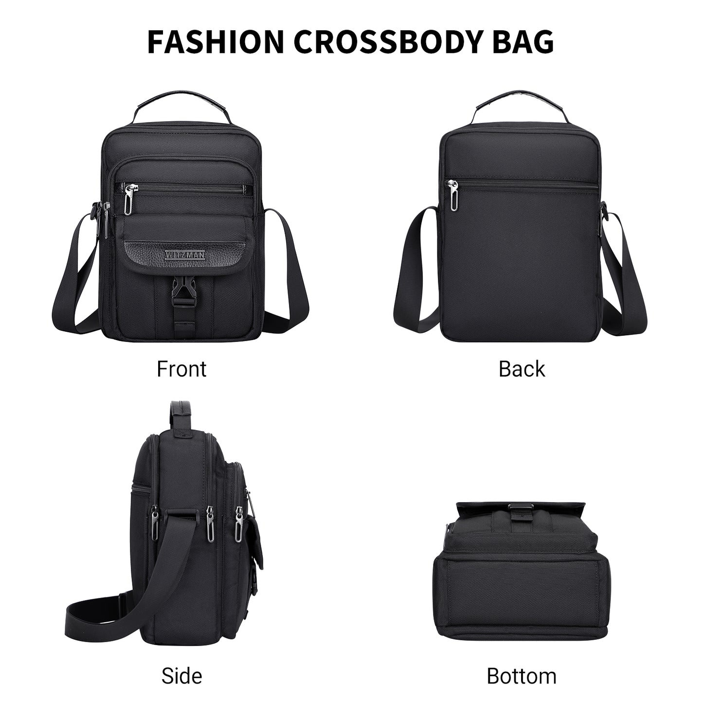 WITZMAN Crossbody Bags for Men Travel Shoulder Bag Lightweight Man Purse Small Casual Messenger Bag for Work Traveling (B699)