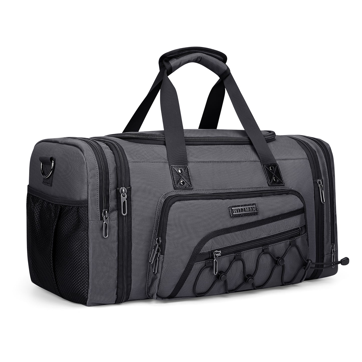 WITZMAN Duffle Bag for Men Nylon Large Gym Weekender Bag with Shoe Compartment Expandable Overnight Bag Carry on Bag (B695 )