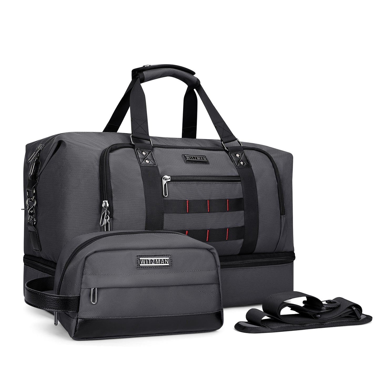 WITZMAN Travel Duffle Bags for Men Weekender Bags with Toiletry Bag Sets Carry On Overnight Bag 55L(B696 )