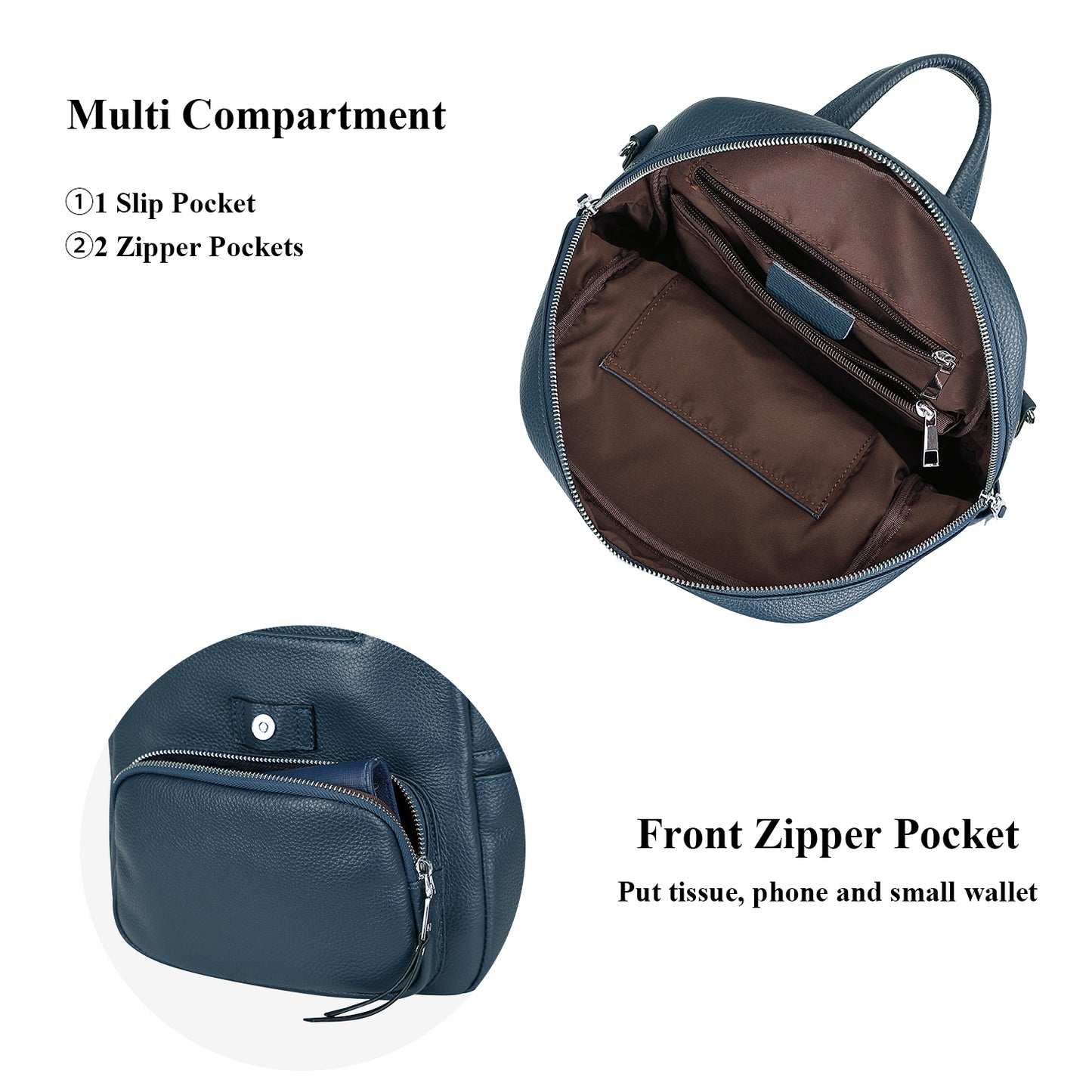 ALTOSY Small Genuine Leather Backpack