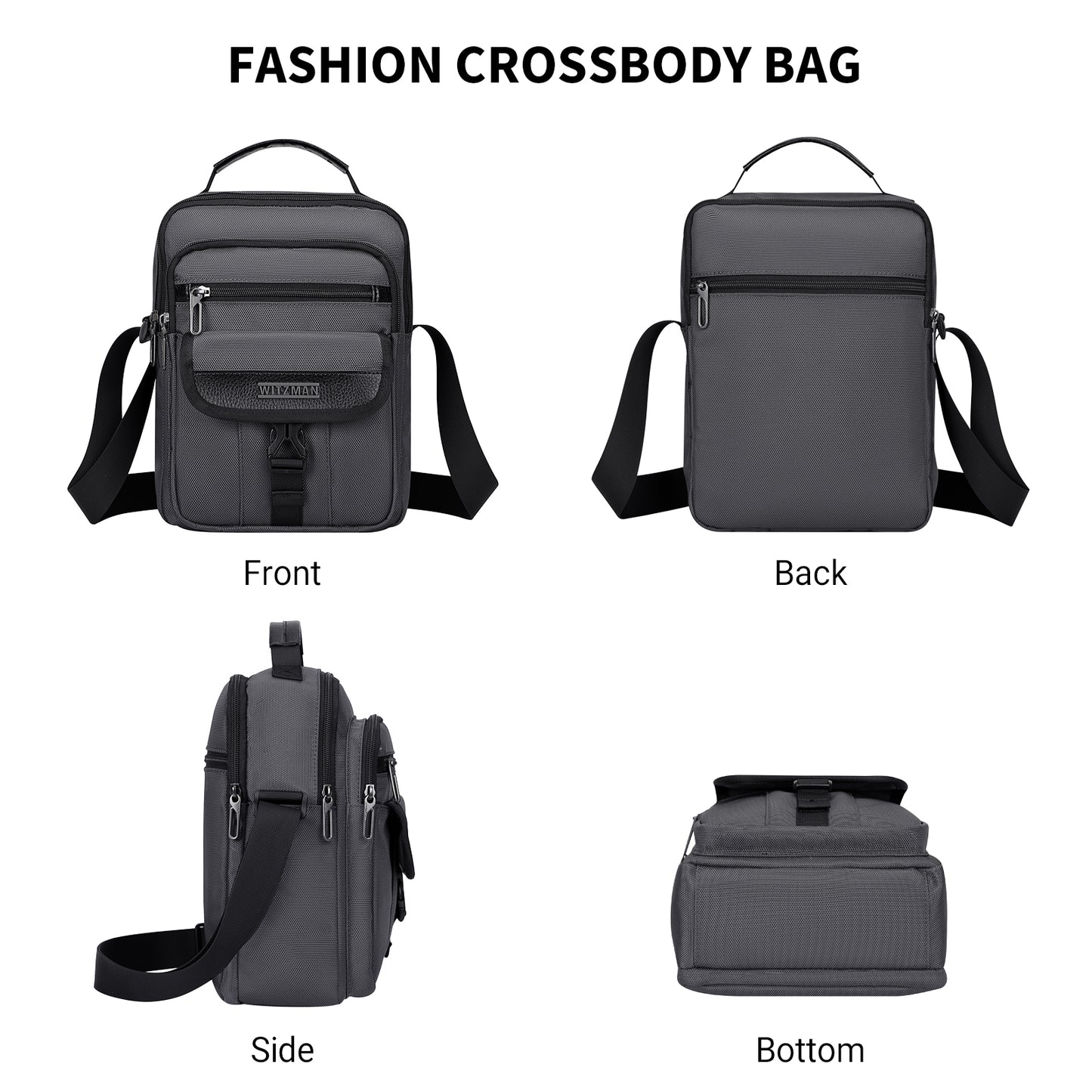 WITZMAN Crossbody Bags for Men Travel Shoulder Bag Lightweight Man Purse Small Casual Messenger Bag for Work Traveling (B699)