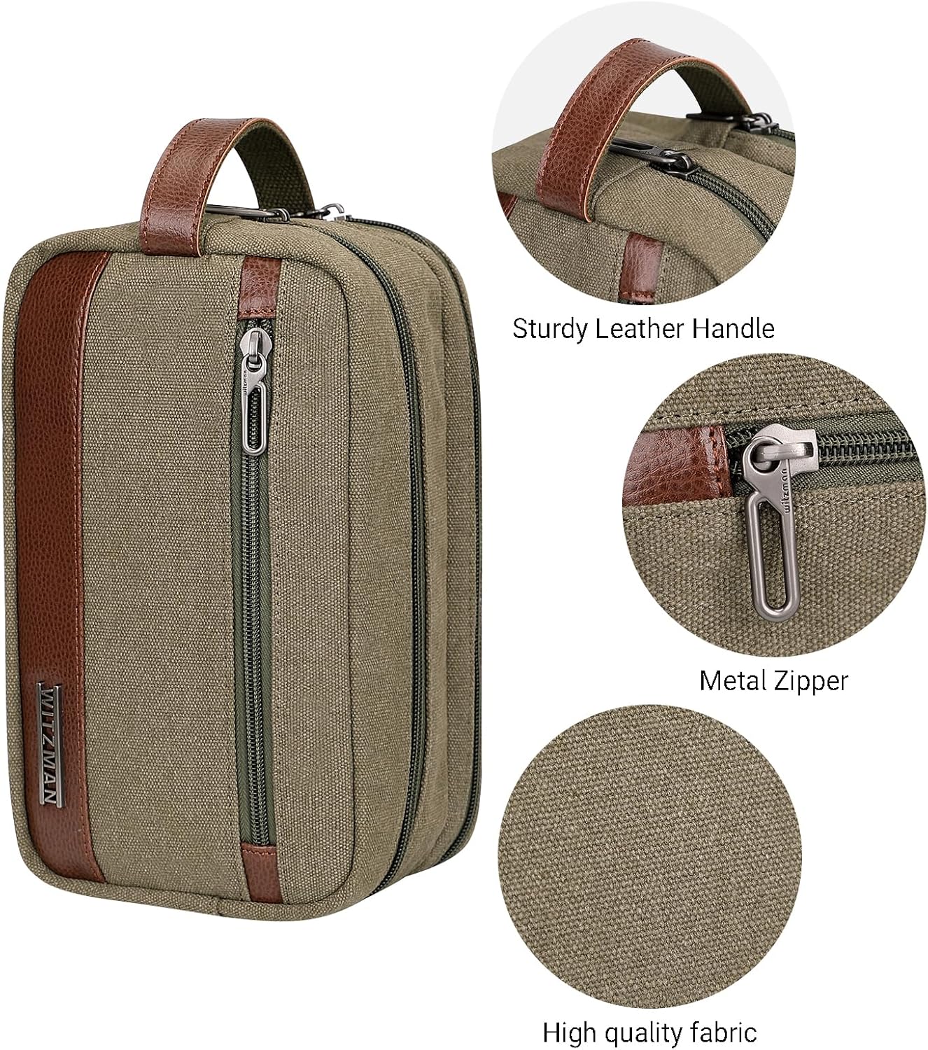 WITZMAN Canvas Toiletry Bag