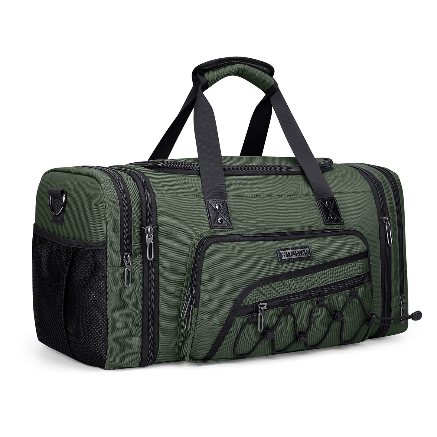 WITZMAN Duffle Bag for Men Nylon Large Gym Weekender Bag with Shoe Compartment Expandable Overnight Bag Carry on Bag (B695 )