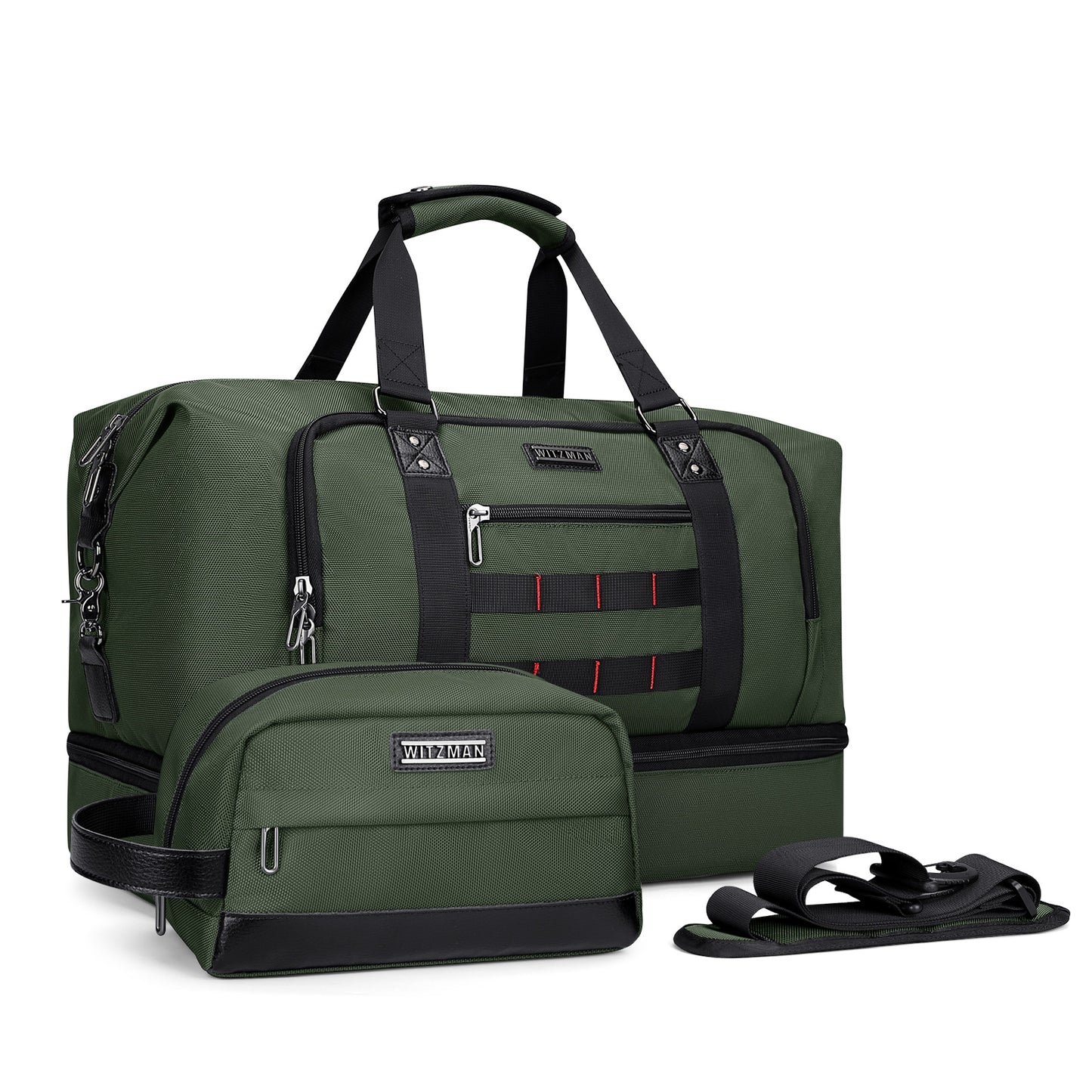 WITZMAN Travel Duffle Bags for Men Weekender Bags with Toiletry Bag Sets Carry On Overnight Bag 55L(B696 )