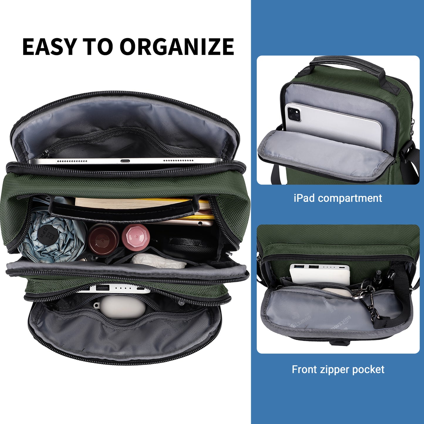 WITZMAN Crossbody Bags for Men Travel Shoulder Bag Lightweight Man Purse Small Casual Messenger Bag for Work Traveling (B699)