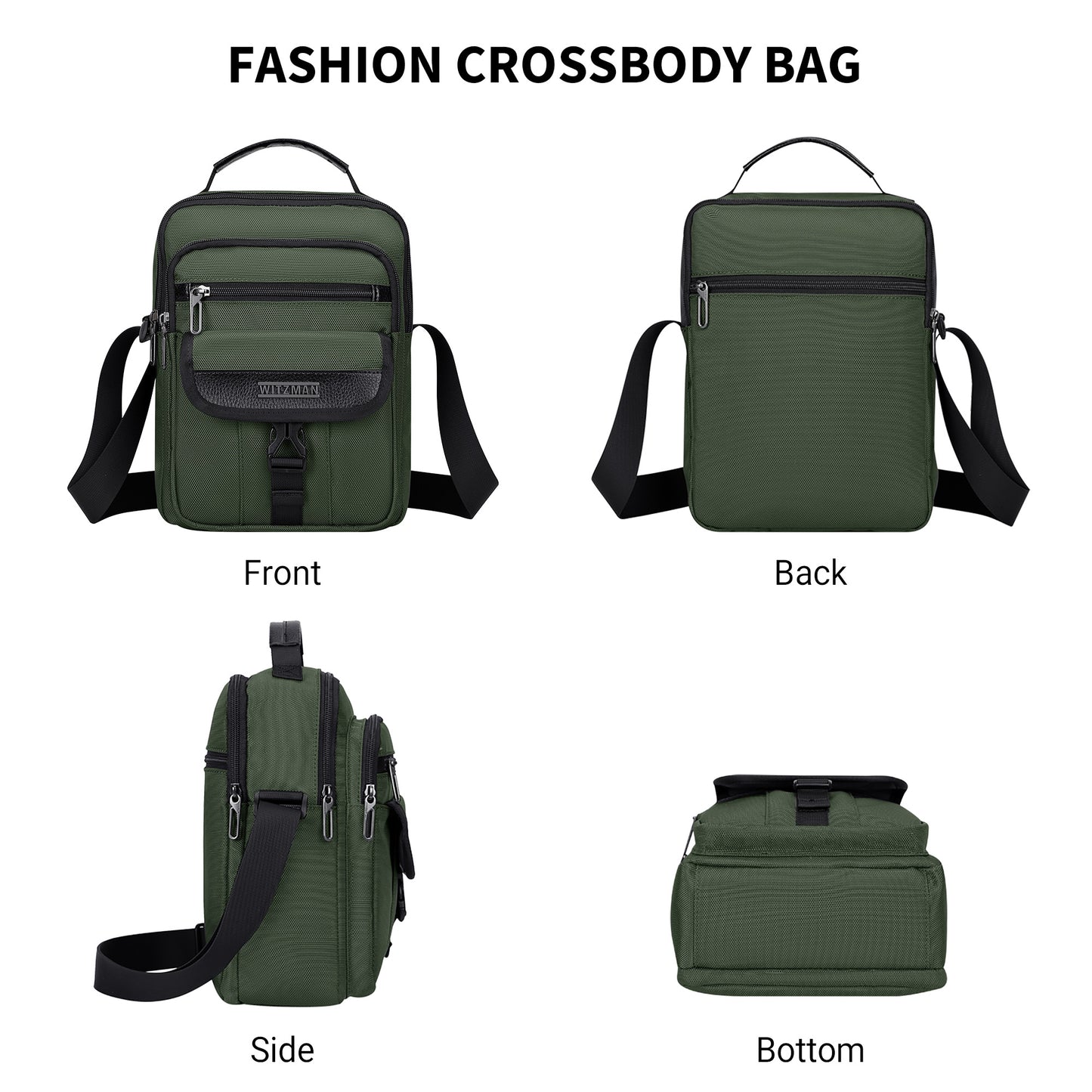 WITZMAN Crossbody Bags for Men Travel Shoulder Bag Lightweight Man Purse Small Casual Messenger Bag for Work Traveling (B699)