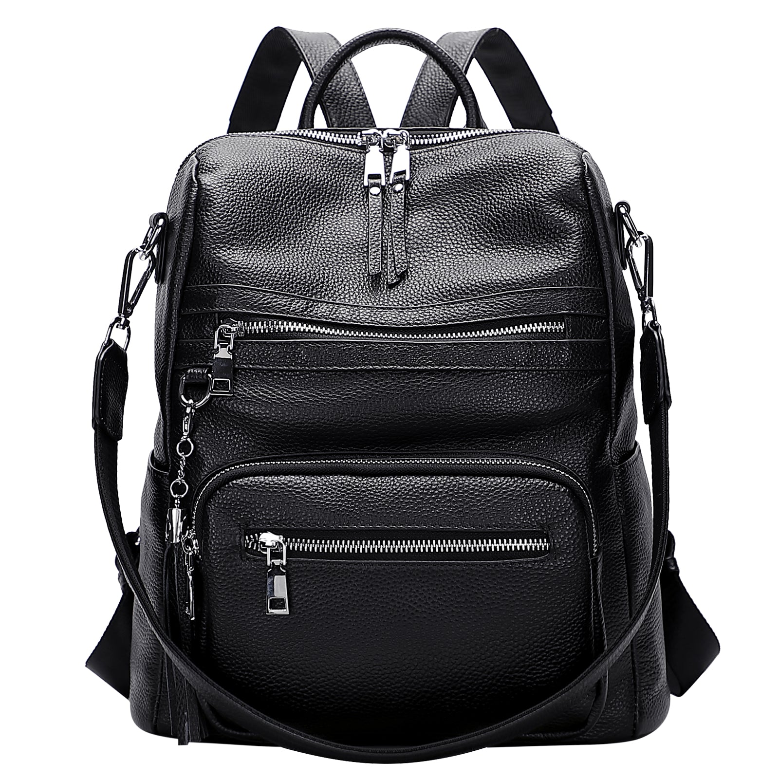 ALTOSY Genuine Leather Backpack Purse for Women Large Shoulder Bag With Laptop Compartment Multiple Pockets