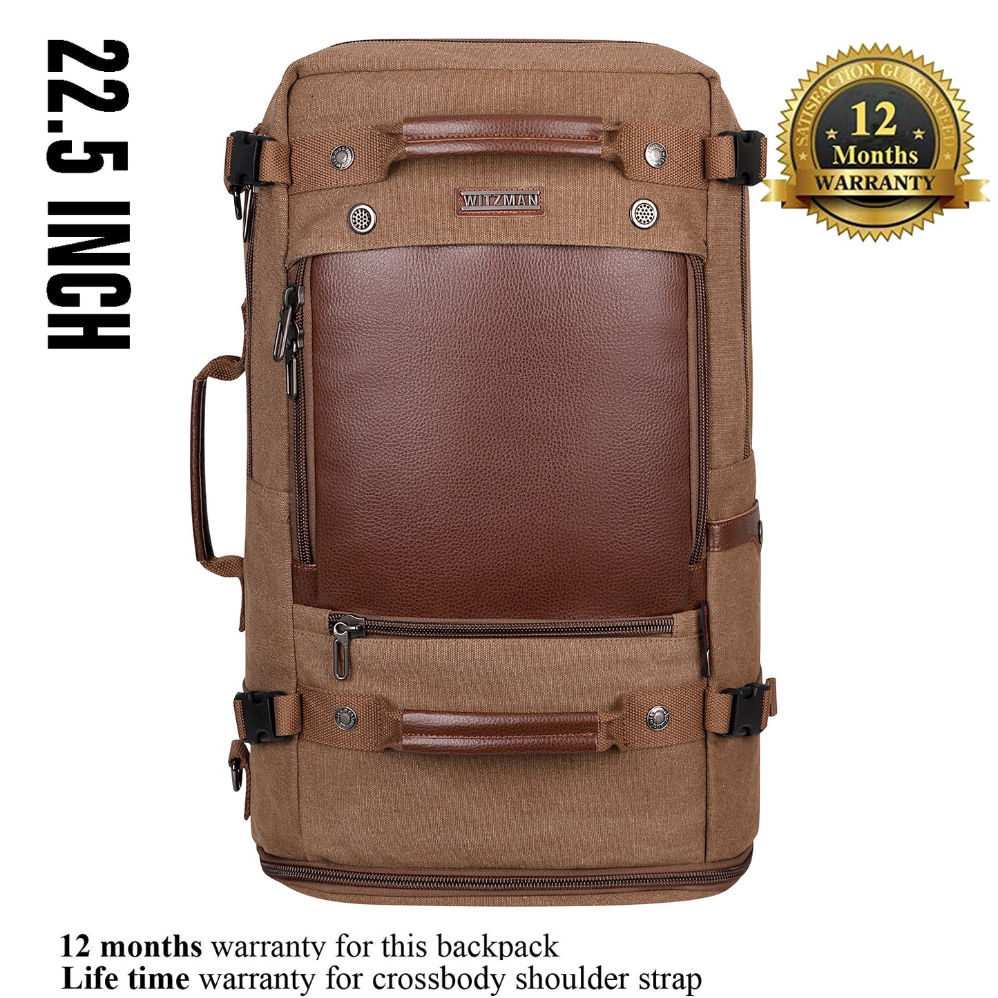 WITZMAN Canvas Travel Backpack