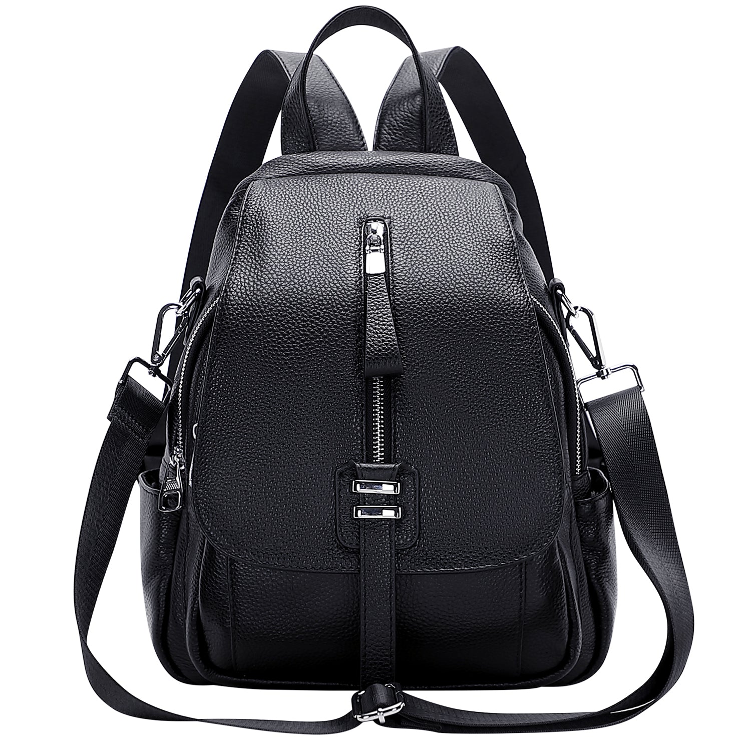 altosy leather backpack ALTOSY Genuine Leather Backpack Purse for Women Convertible Crossbody Shoulder Bag with Buckle Flap