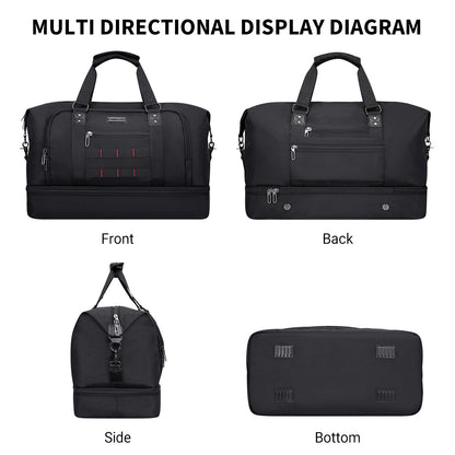 WITZMAN Travel Duffle Bags for Men Weekender Bags with Toiletry Bag Sets Carry On Overnight Bag 55L（B696 ）