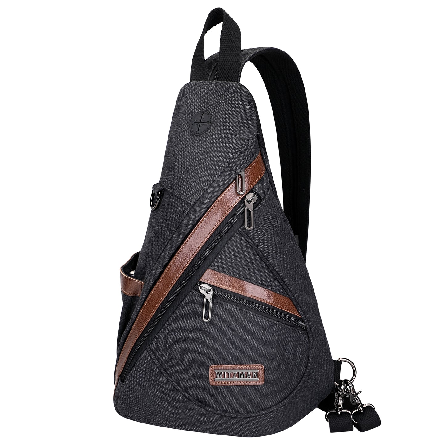 WITZMAN Canvas Sling Bag for Men Women Convertible Sling Backpack Crossbody Vintage Chest Bag Travel Casual Daypack(A8003)