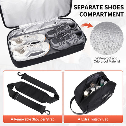 WITZMAN Travel Duffle Bags for Men Weekender Bags with Toiletry Bag Sets Carry On Overnight Bag 55L（B696 ）