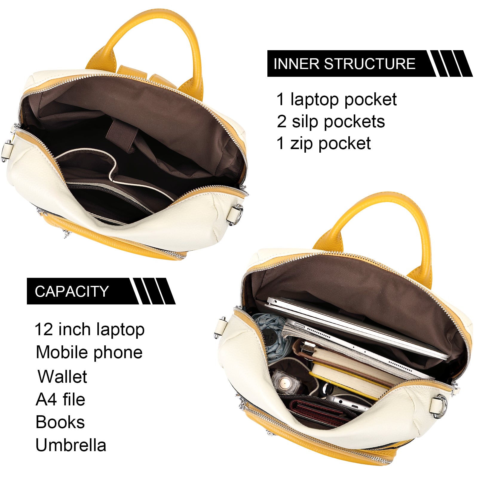 ALTOSY Genuine Leather Backpack Purse for Women Large Shoulder Bag With Laptop Compartment Multiple Pockets ALTOSY Genuine Leather Backpack Purse for Women Large Shoulder Bag With Laptop Compartment Multiple Pockets