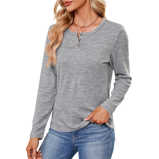 MOMOFEEL Womens Sweatshirts Long Sleeve Tunic Tops Crewneck Henley Shirts Pullover Casual M9002