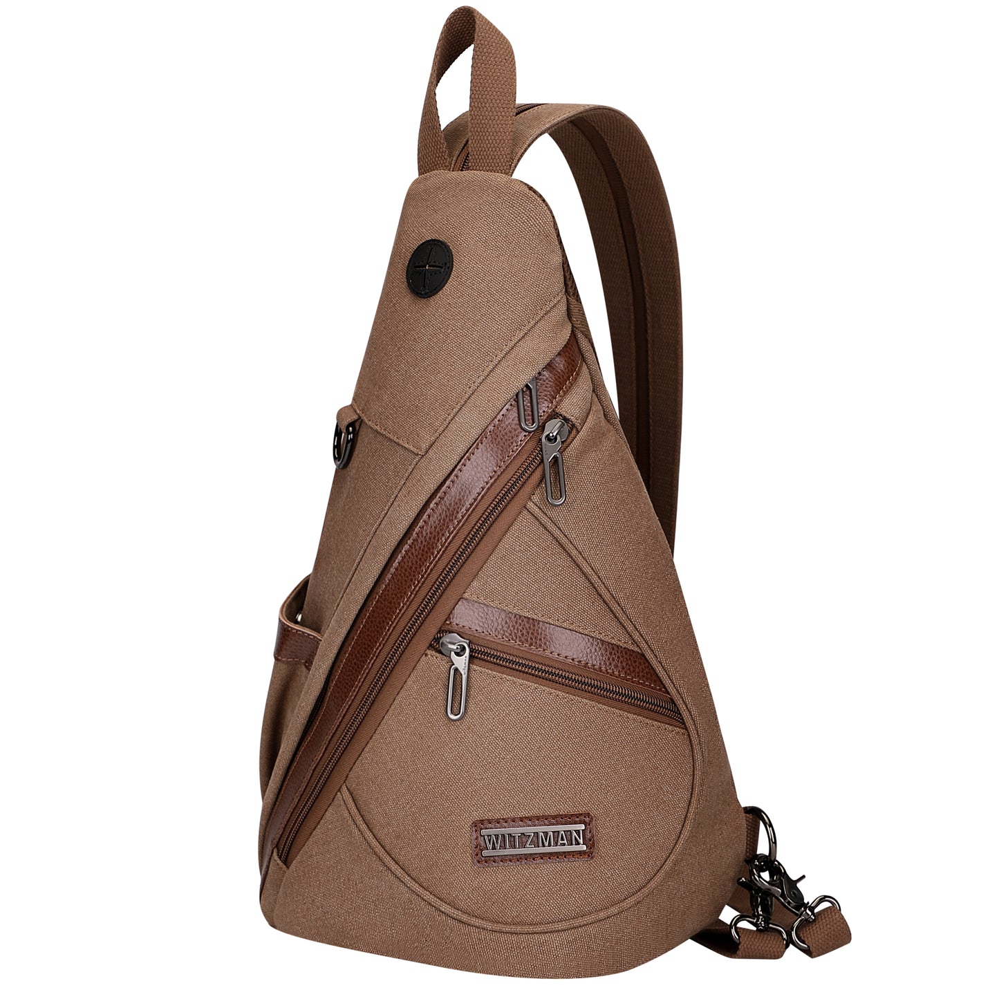 WITZMAN Canvas Sling Bag for Men Women Convertible Sling Backpack Crossbody Vintage Chest Bag Travel Casual Daypack(A8003)