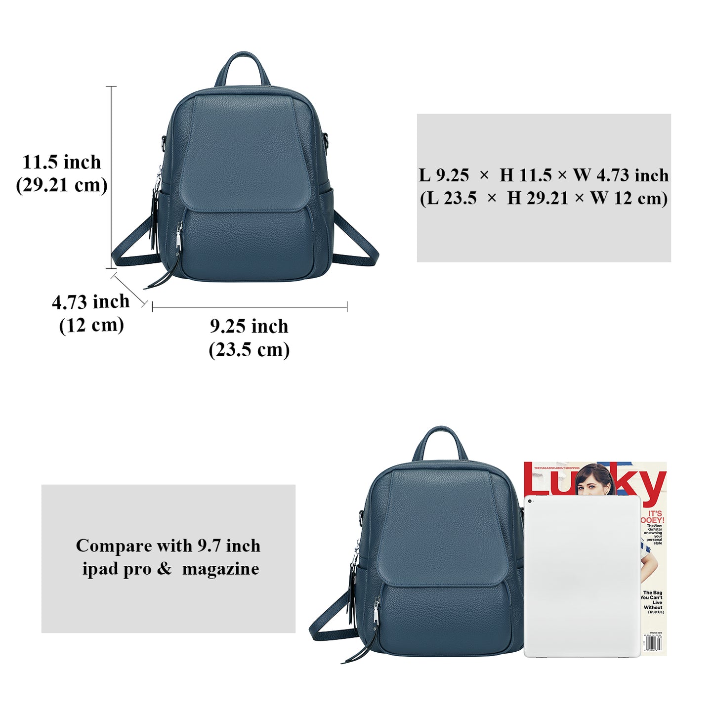 ALTOSY Small Genuine Leather Backpack