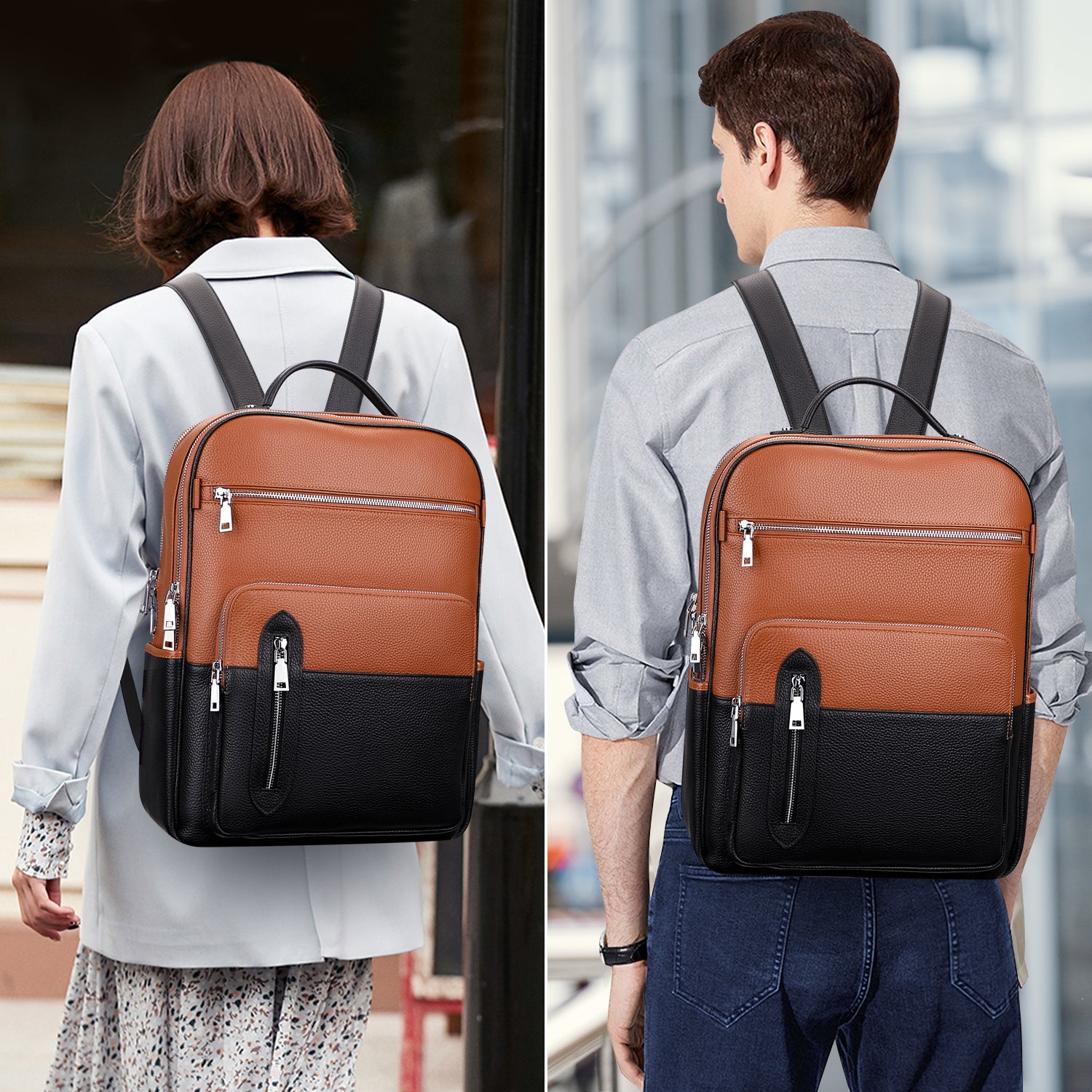 ALTOSY Genuine Leather Backpack Purse for Women Convertible Shoulder Bag Large Laptop Backpack Fits 14 Inch