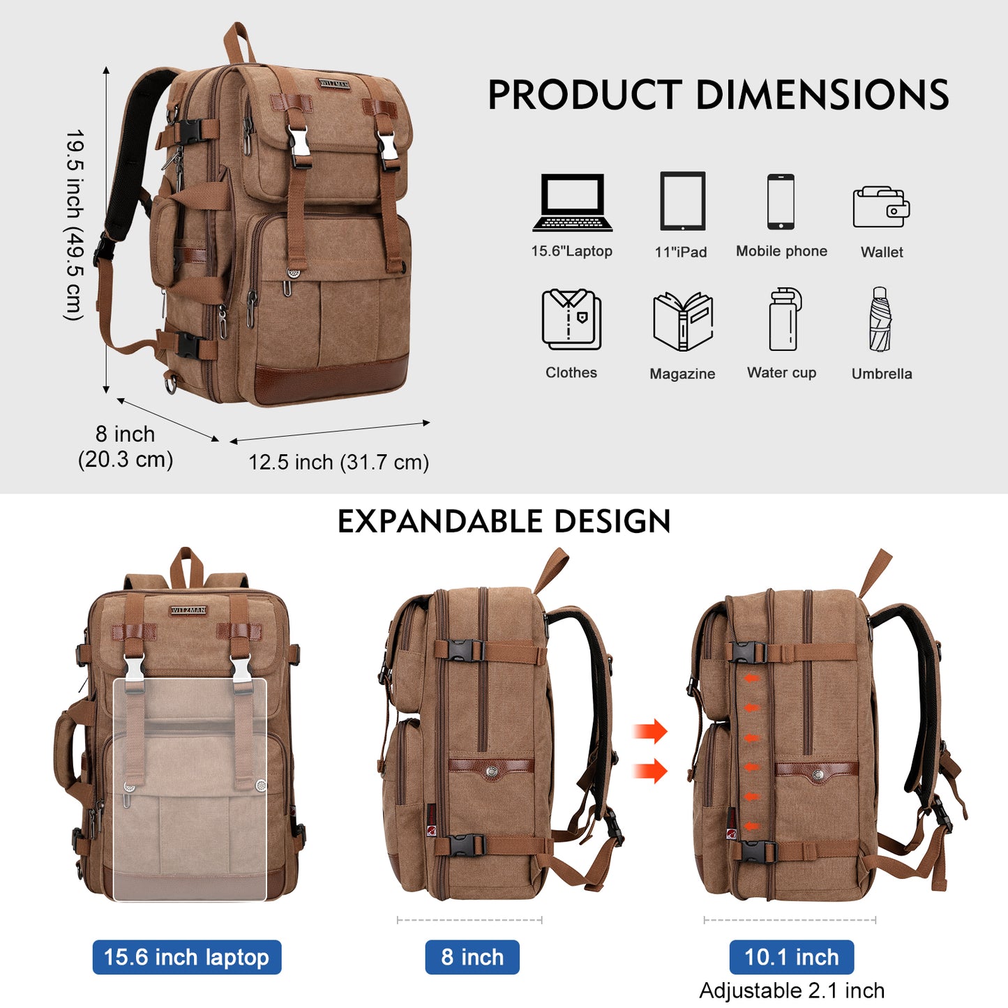 WITZMAN Laptop Business Backpack