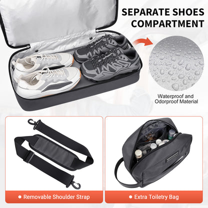 WITZMAN Travel Duffle Bags for Men Weekender Bags with Toiletry Bag Sets Carry On Overnight Bag 55L（B696 ）