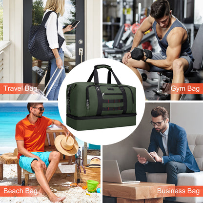 WITZMAN Travel Duffle Bags for Men Weekender Bags with Toiletry Bag Sets Carry On Overnight Bag 55L（B696 ）