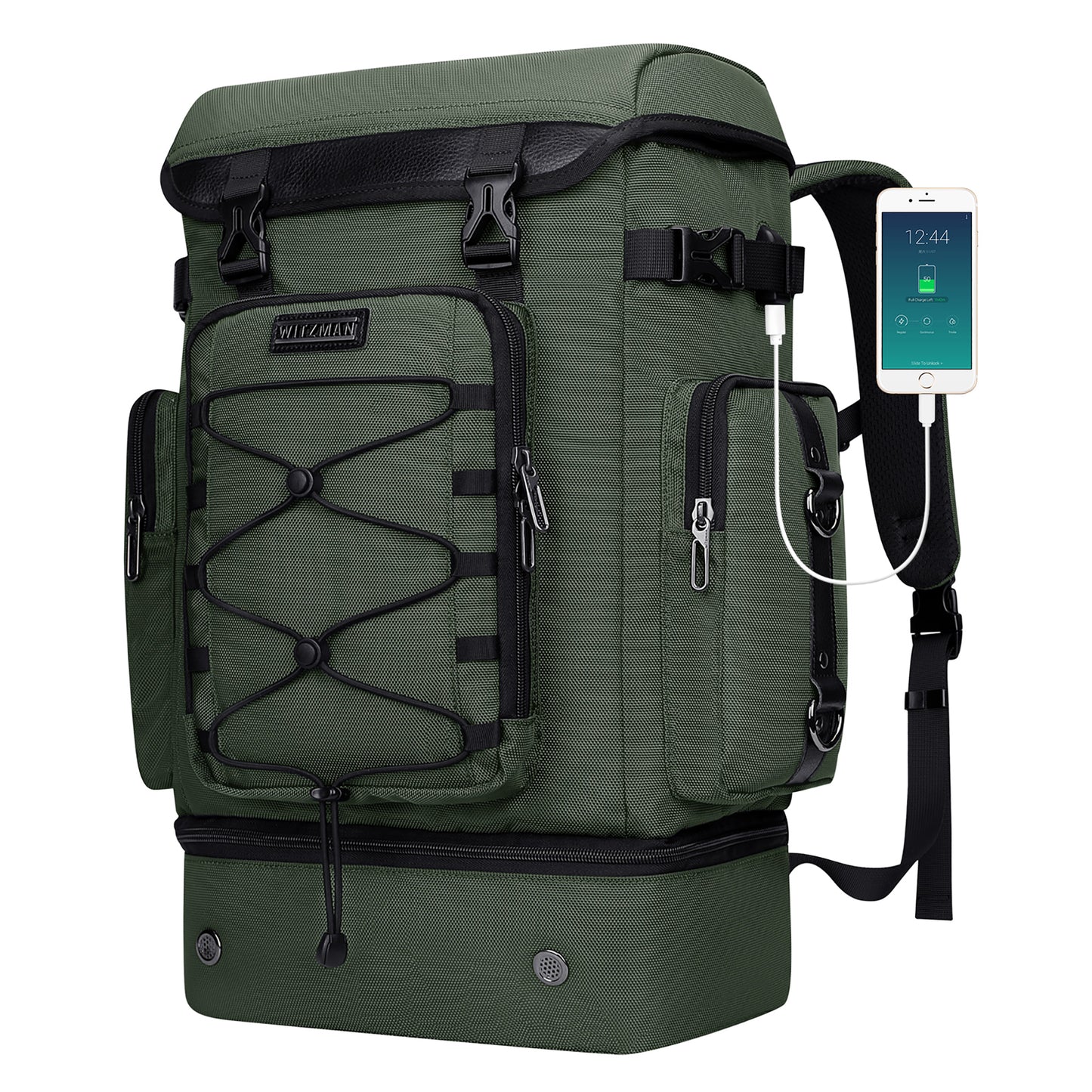WITZMAN Travel Backpack for Men Women Carry on Bags for Airline Approved Convertible Duffle Luggage Backpack Shoe Compartment（B691 ）