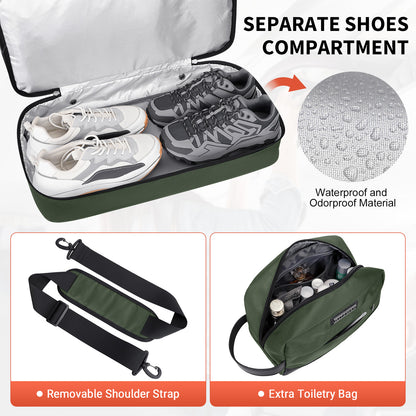 WITZMAN Travel Duffle Bags for Men Weekender Bags with Toiletry Bag Sets Carry On Overnight Bag 55L（B696 ）