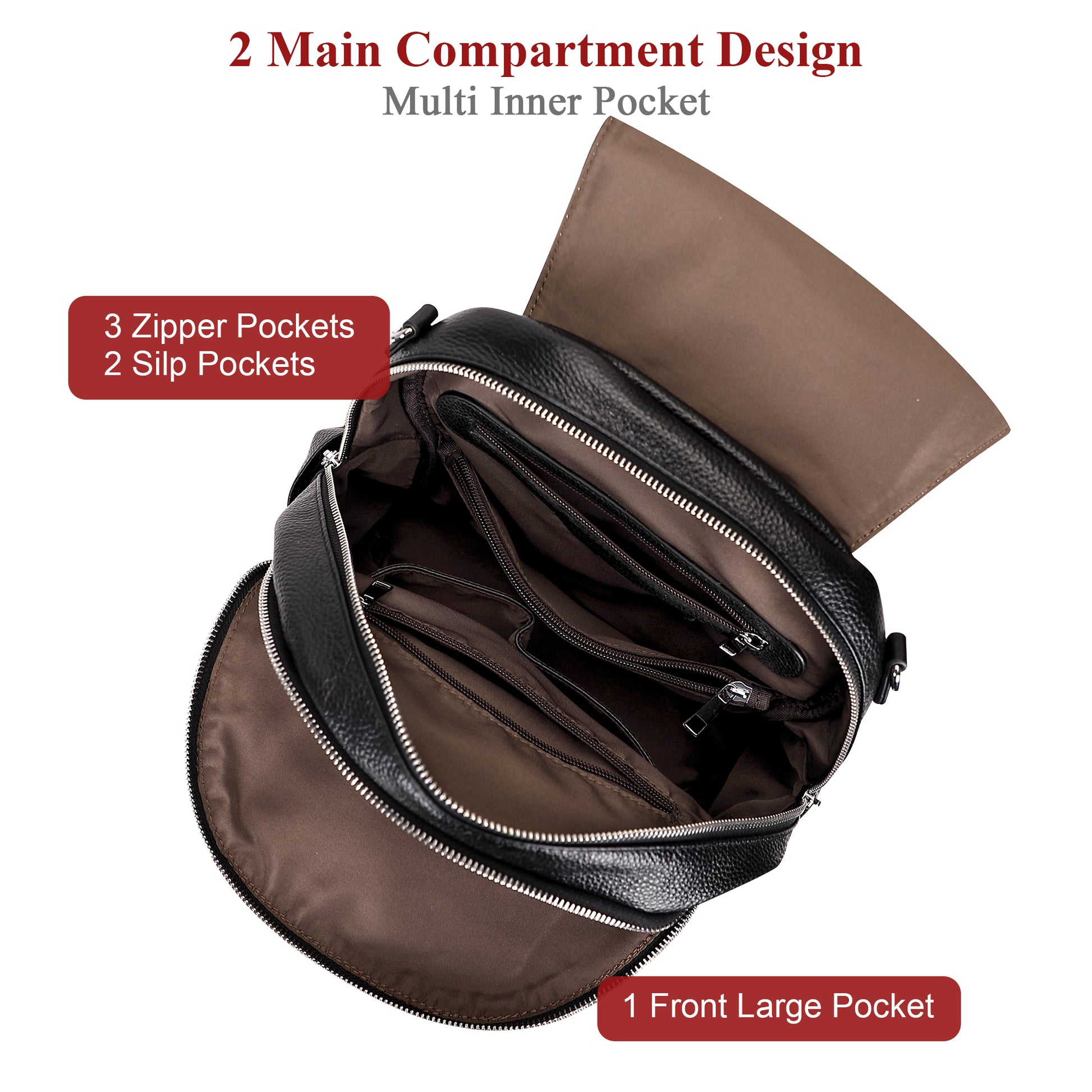 clara small leather backpack ALTOSY Leather Backpack Purse for Women Fashion Casual Handbag with Multi Pockets and Flap