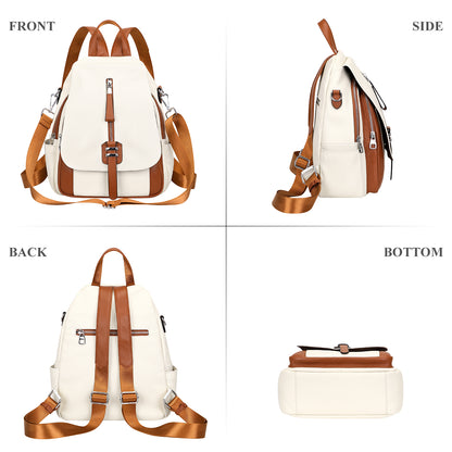 altosy leather backpack ALTOSY Genuine Leather Backpack Purse for Women Convertible Crossbody Shoulder Bag with Buckle Flap