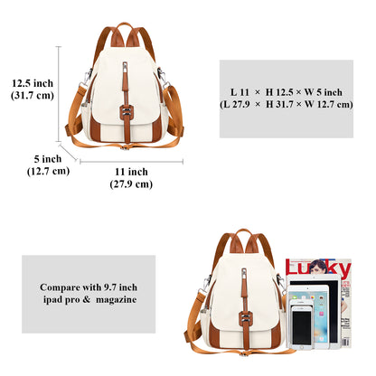 5 inch by 7 inch mini backpack purse ALTOSY Genuine Leather Backpack Purse for Women Convertible Crossbody Shoulder Bag with Buckle Flap