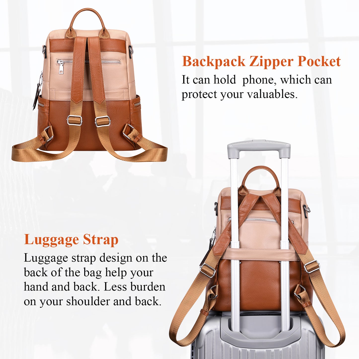 ALTOSY Leather Backpack Purse Women
