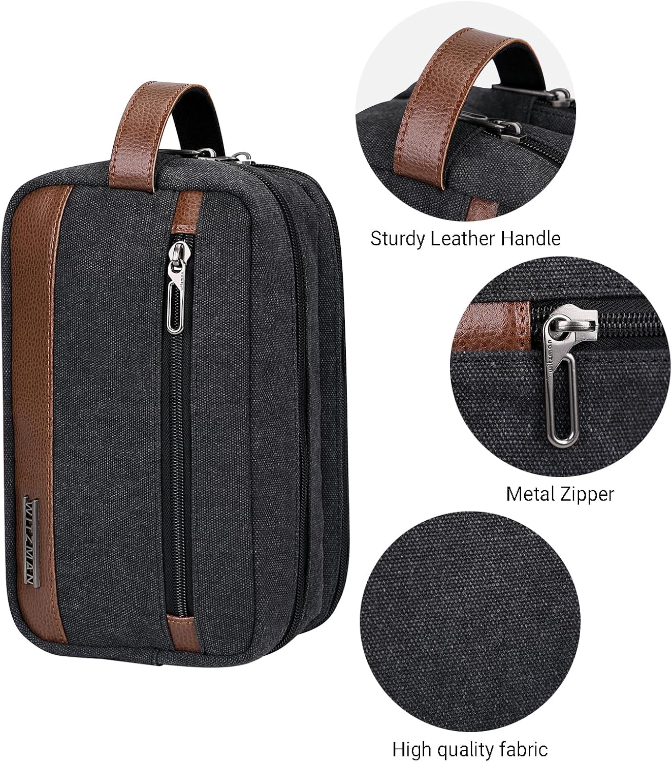 WITZMAN Canvas Toiletry Bag