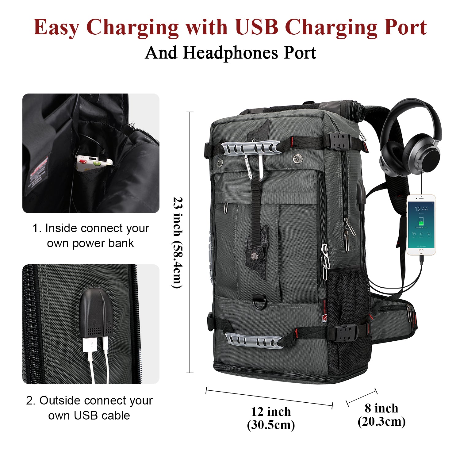 23 inch laptop backpack WITZMAN Travel Backpack with USB Charging Port Convertible Duffle Bag Fit 17 Inch Laptop Carry On Bags for Airplanes for Men and Women – ALTOSY