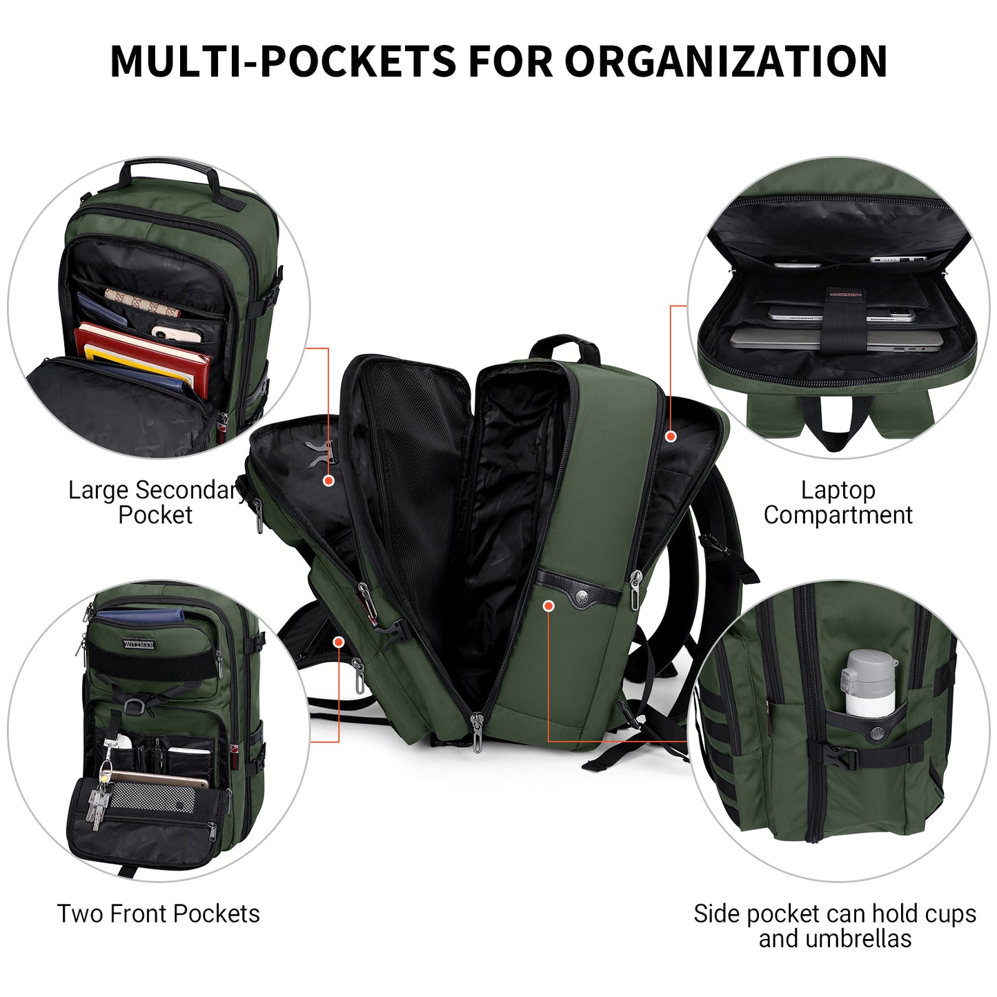 WITZMAN Carry On Travel Backpack (B688)