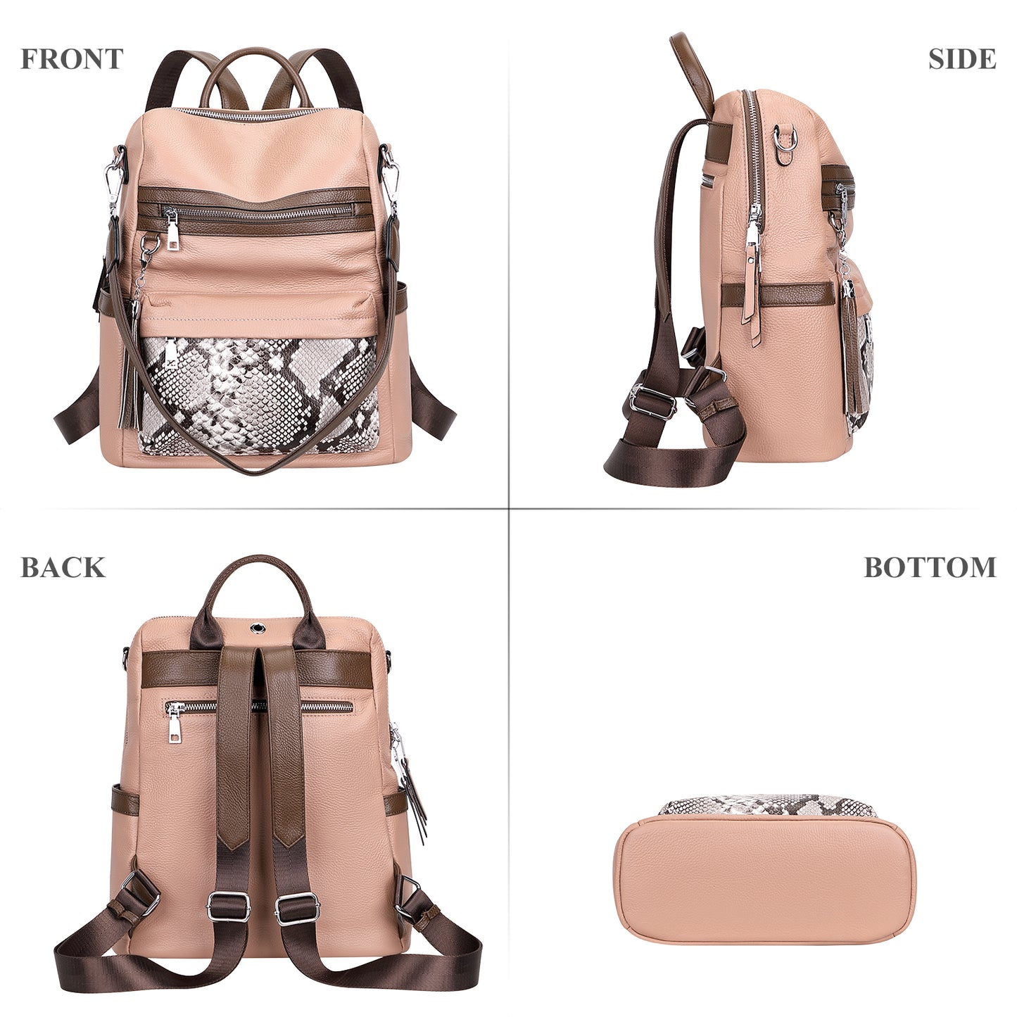 ALTOSY Soft Leather Backpack Purse