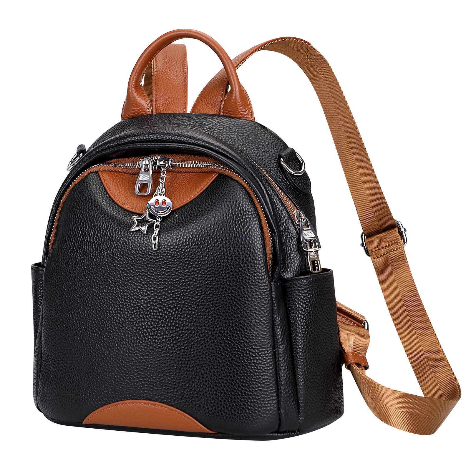 backpack leather small Men's Pebble Grain Backpack, Caramel / One Dreaming of the perfect mini backpack Unique Bargains Small Backpack Purse
