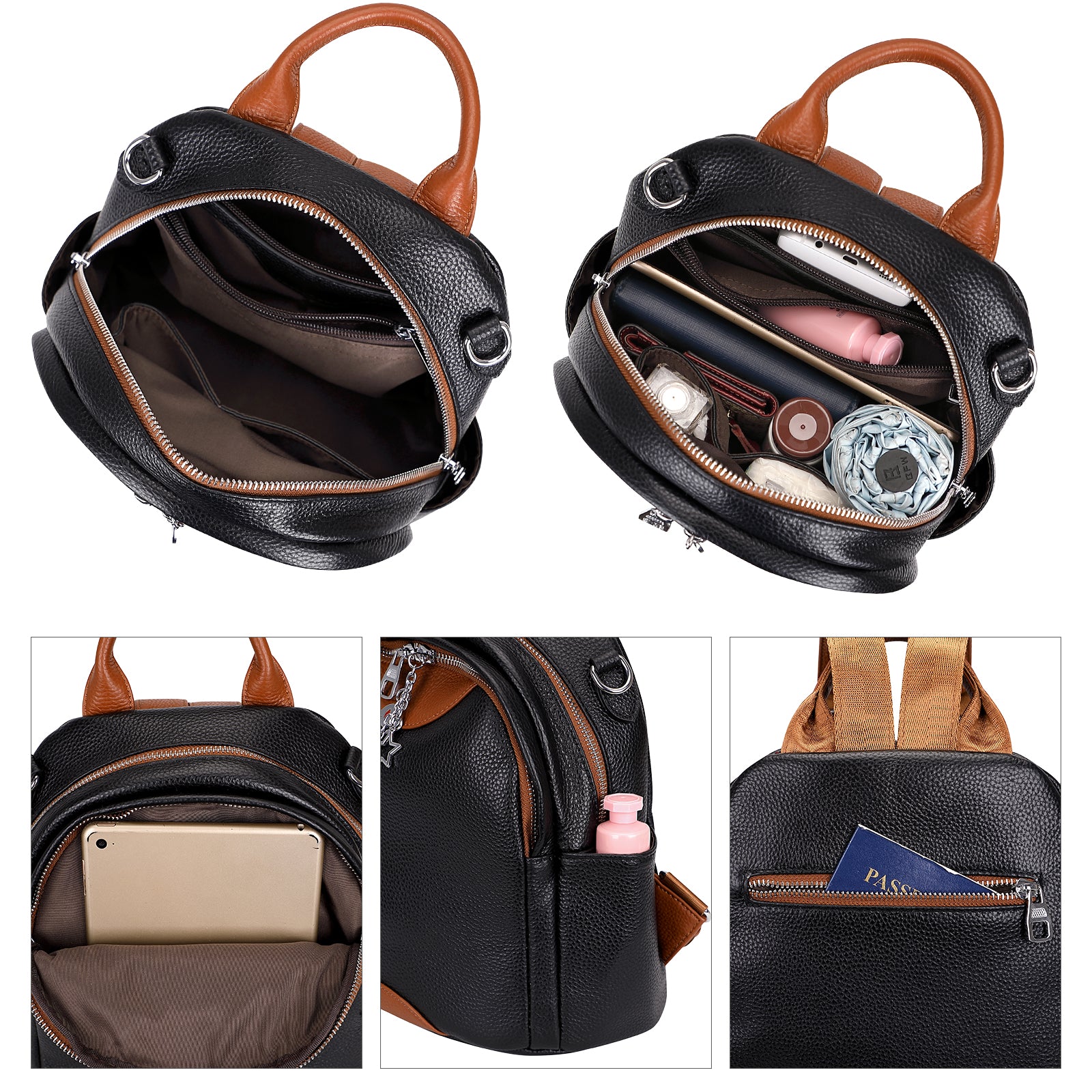 alicia small leather backpack Mini Backpack PurseSoft Genuine Leather Backpack for Women Small Convertible Backpack Purse Shoulder Bag for Ladies – ALTOSY
