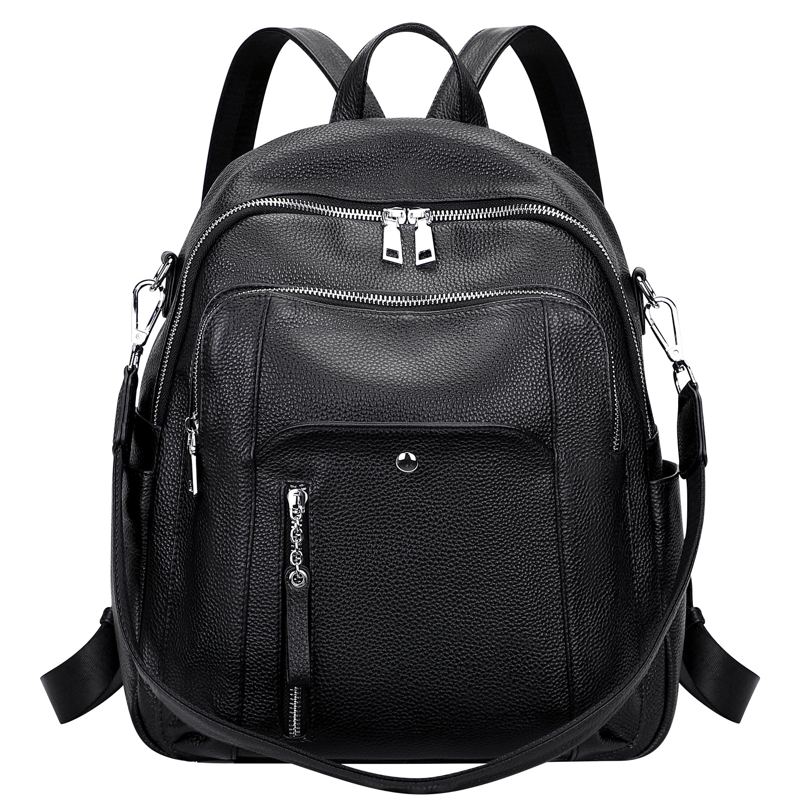black leather backpack philippines Luxury Eco-Friendly PU Men's Anti-Theft Laptop Our Roll Top Backpack in a classic black leather finish is a timeless rugged design Michaela Backpack For Women Price