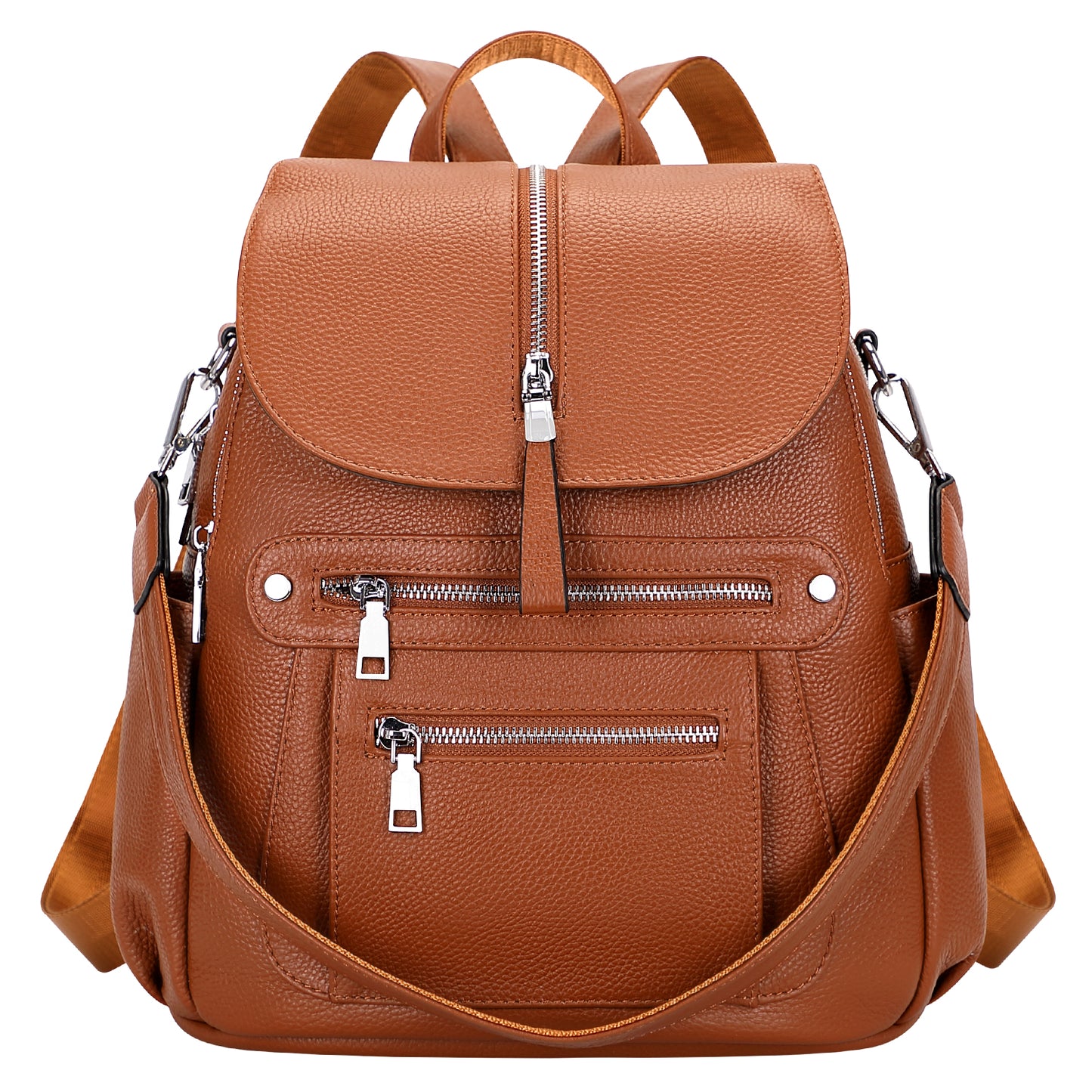 ALTOSY Women Leather Backpack with Flap