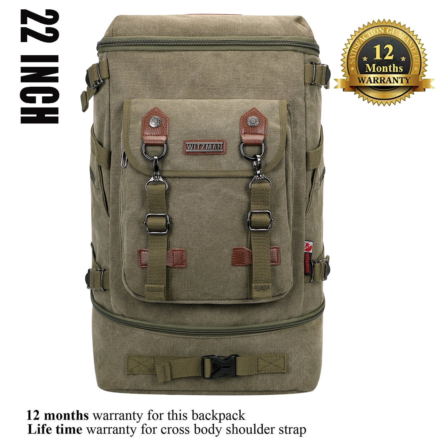 WITZMAN Canvas Travel Laptop Backpack