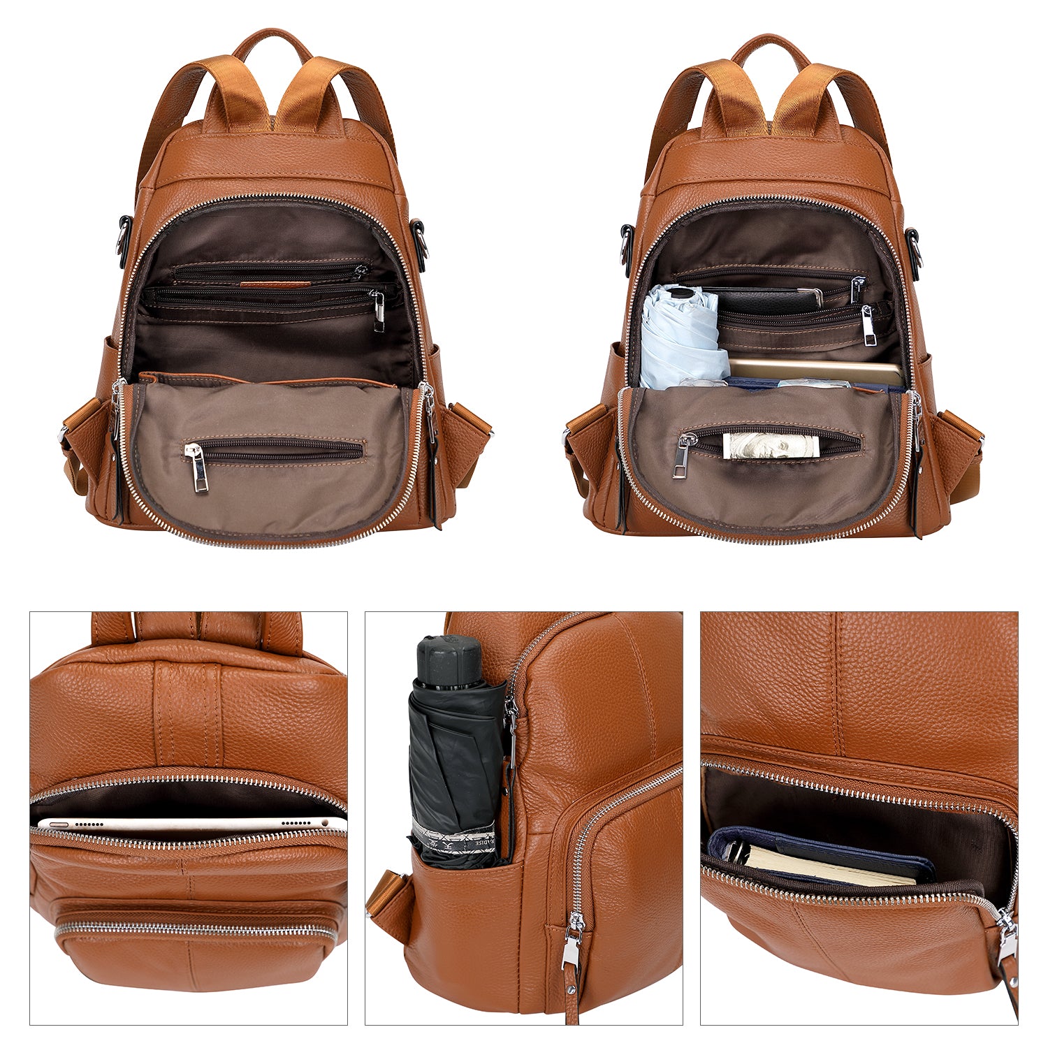 anti theft backpack women leather Women's Purse Convertible Shoulder Bag making it difficult for pickpockets to access your belongings ALTOSY Soft Leather Backpack Purse