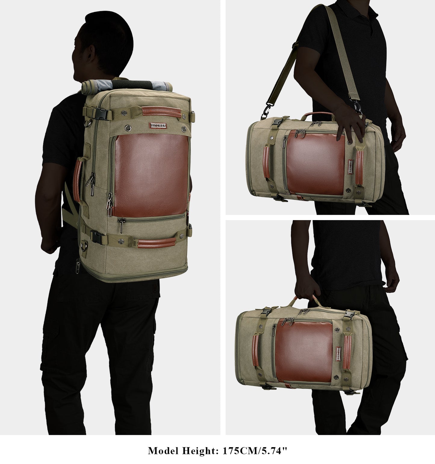 WITZMAN Canvas Travel Backpack